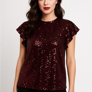 DR2‎ Burgundy Sequin Blouse